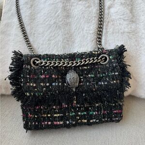 Kurt Geiger Chic Black Tweed Shoulder Bag